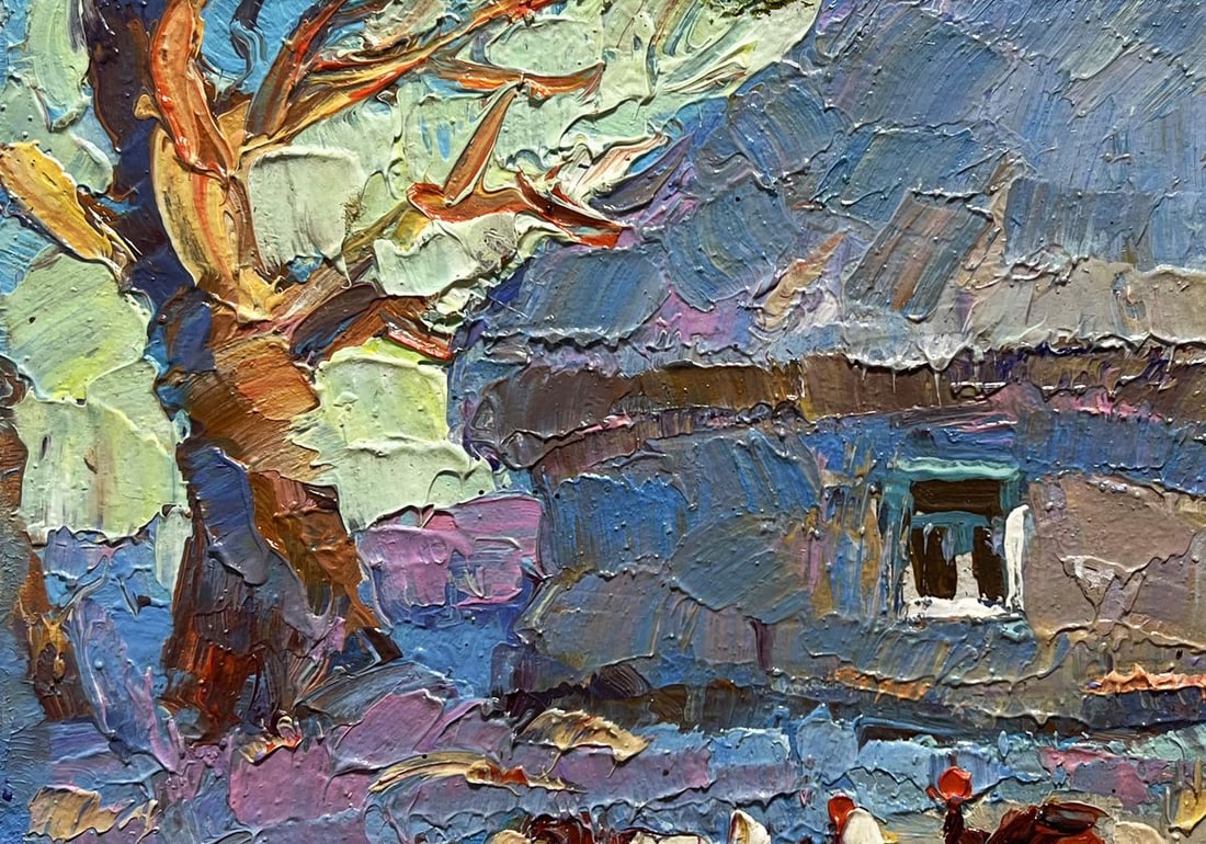 Oil painting Frost in the yard Oksana Kalenyuk - 7