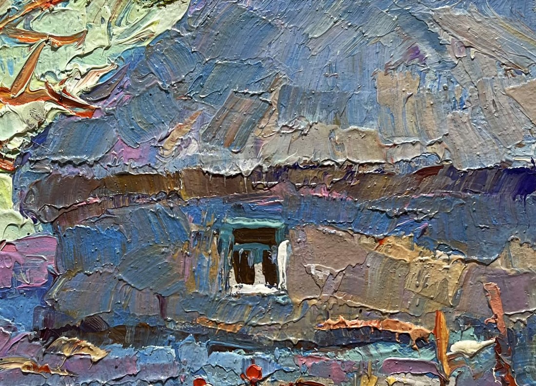 Oil painting Frost in the yard Oksana Kalenyuk - 8