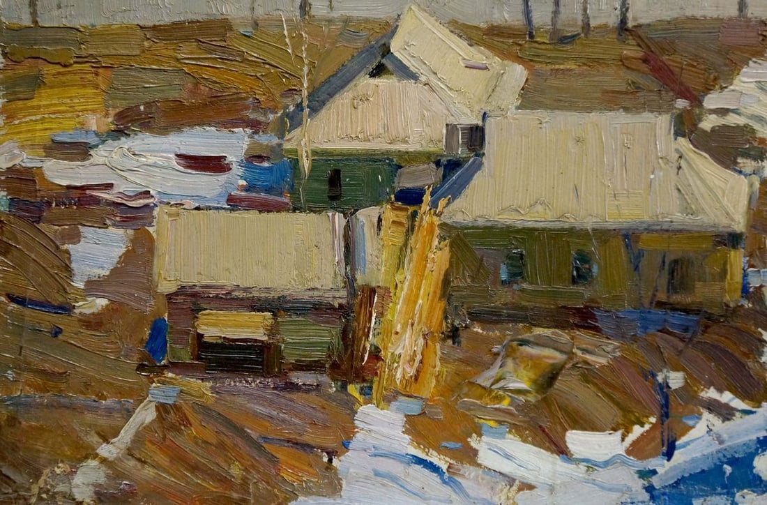 Oil painting Village landscape Lomykin Konstantin Matveevich - 2