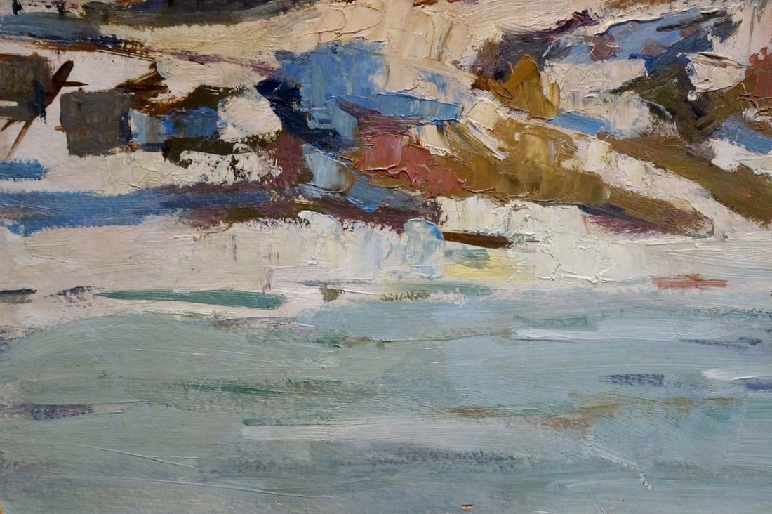 Oil painting Old church on the shore A. G. Gulyaev - 2