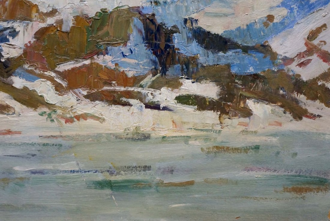 Oil painting Old church on the shore A. G. Gulyaev - 5