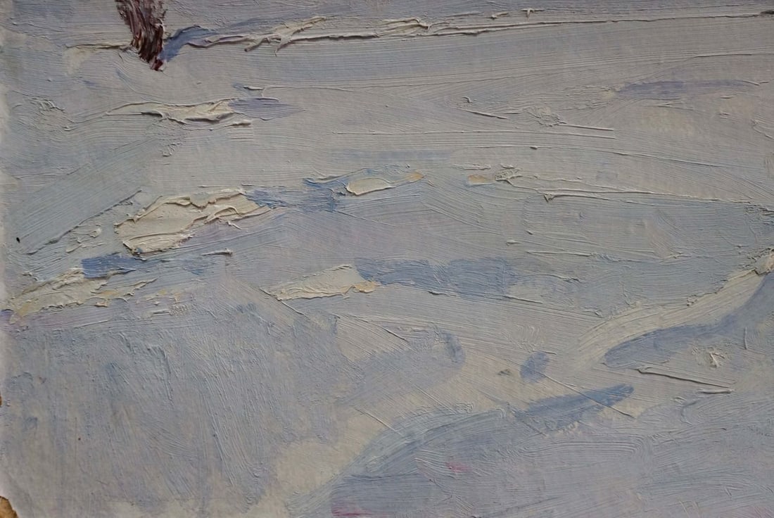 Oil painting Winter landscape Petrov Georgy Petrovich - 2