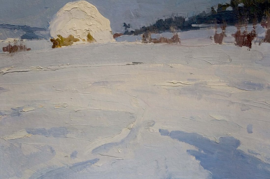 Oil painting Winter landscape Petrov Georgy Petrovich - 6