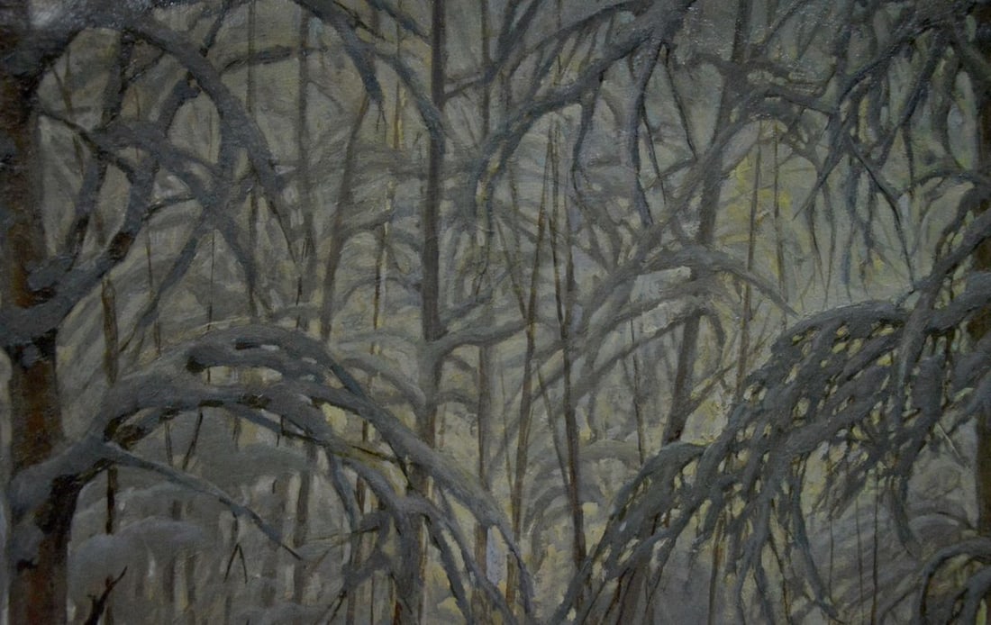 Oil painting Winter landscape Kamzolkin Evgeny Ivanovich - 14