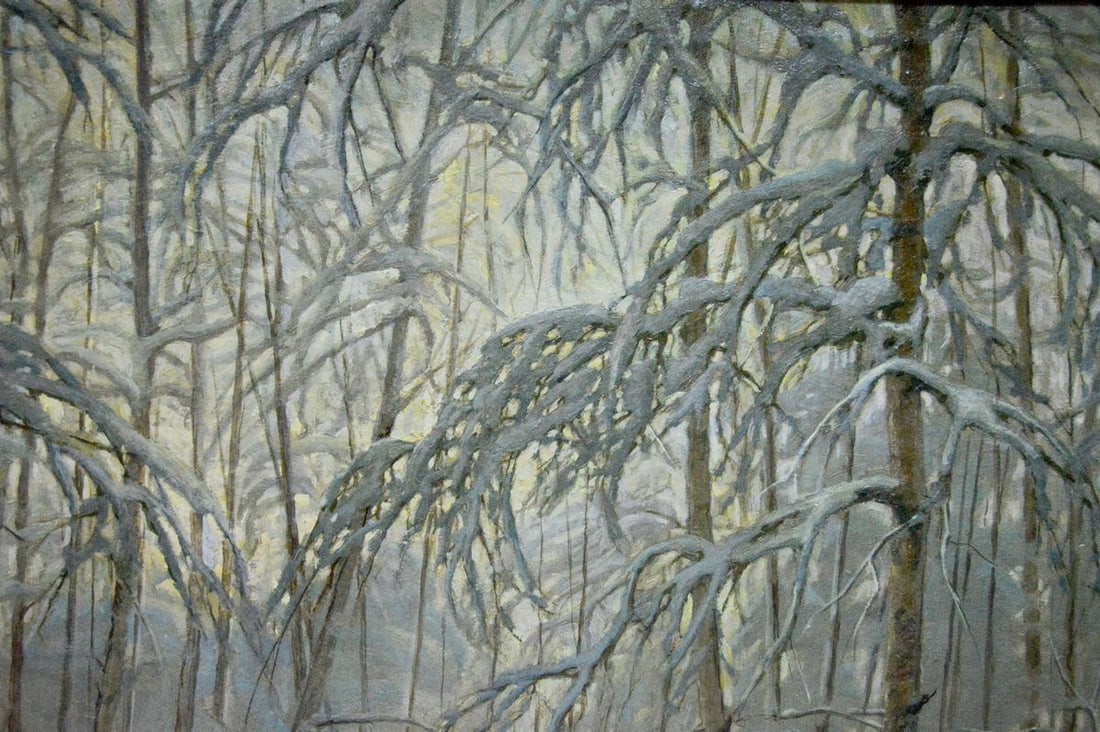 Oil painting Winter landscape Kamzolkin Evgeny Ivanovich - 5