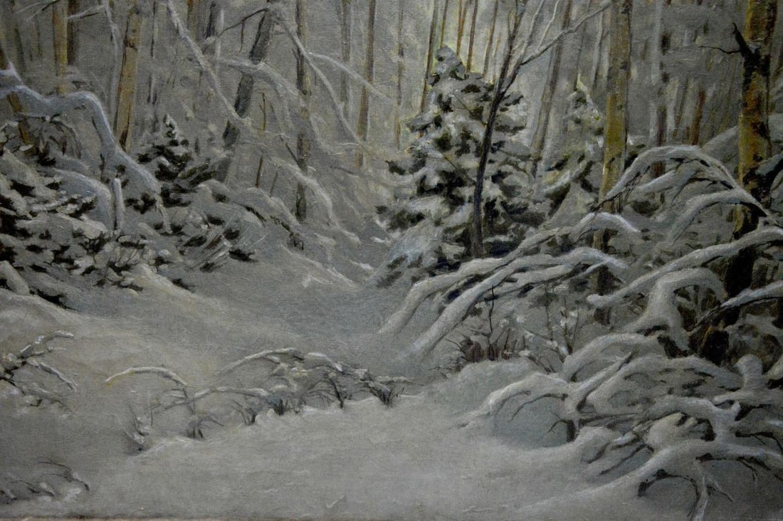 Oil painting Winter landscape Kamzolkin Evgeny Ivanovich - 7