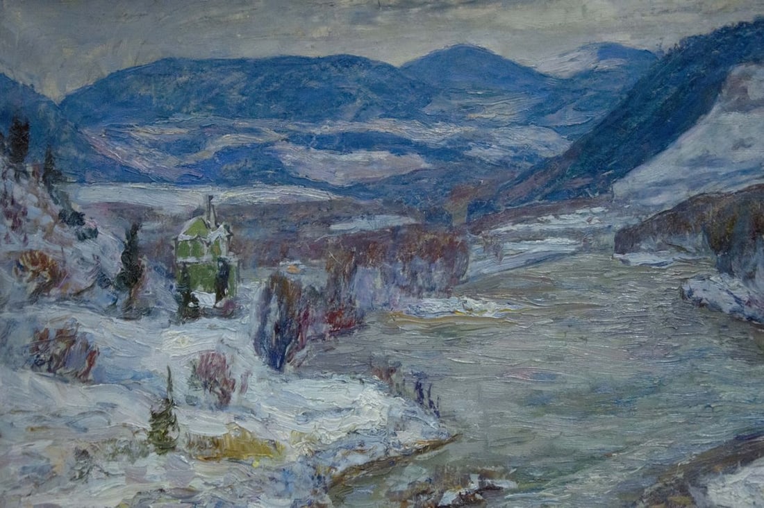 Oil painting Winter landscape Kontratovich Ernest Rudolfovich (1 of 9)