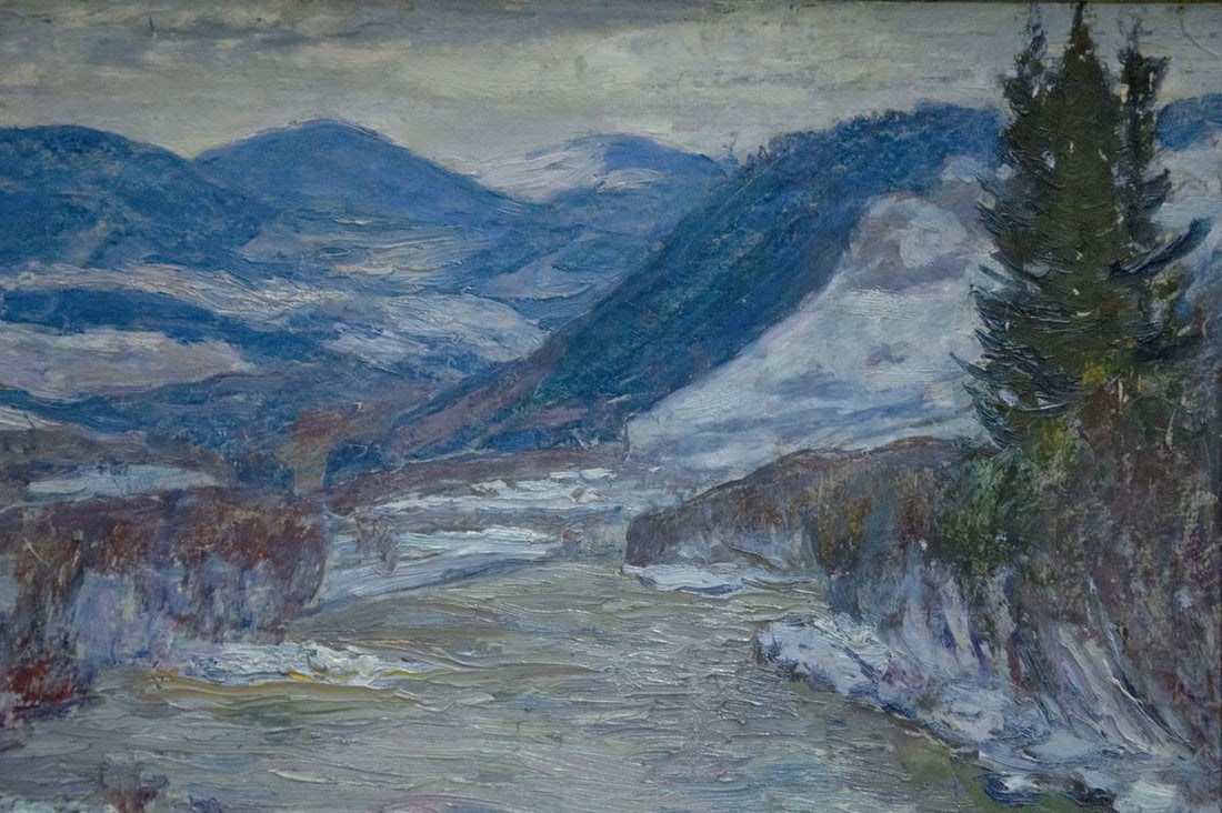 Oil painting Winter landscape Kontratovich Ernest Rudolfovich - 2