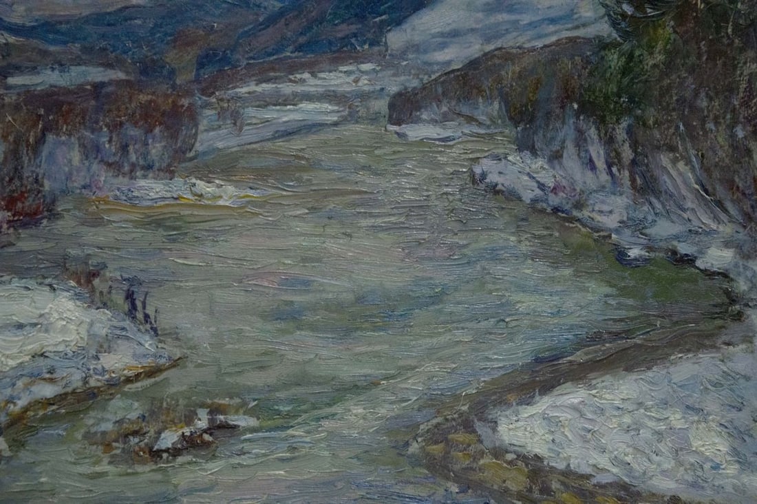 Oil painting Winter landscape Kontratovich Ernest Rudolfovich - 6