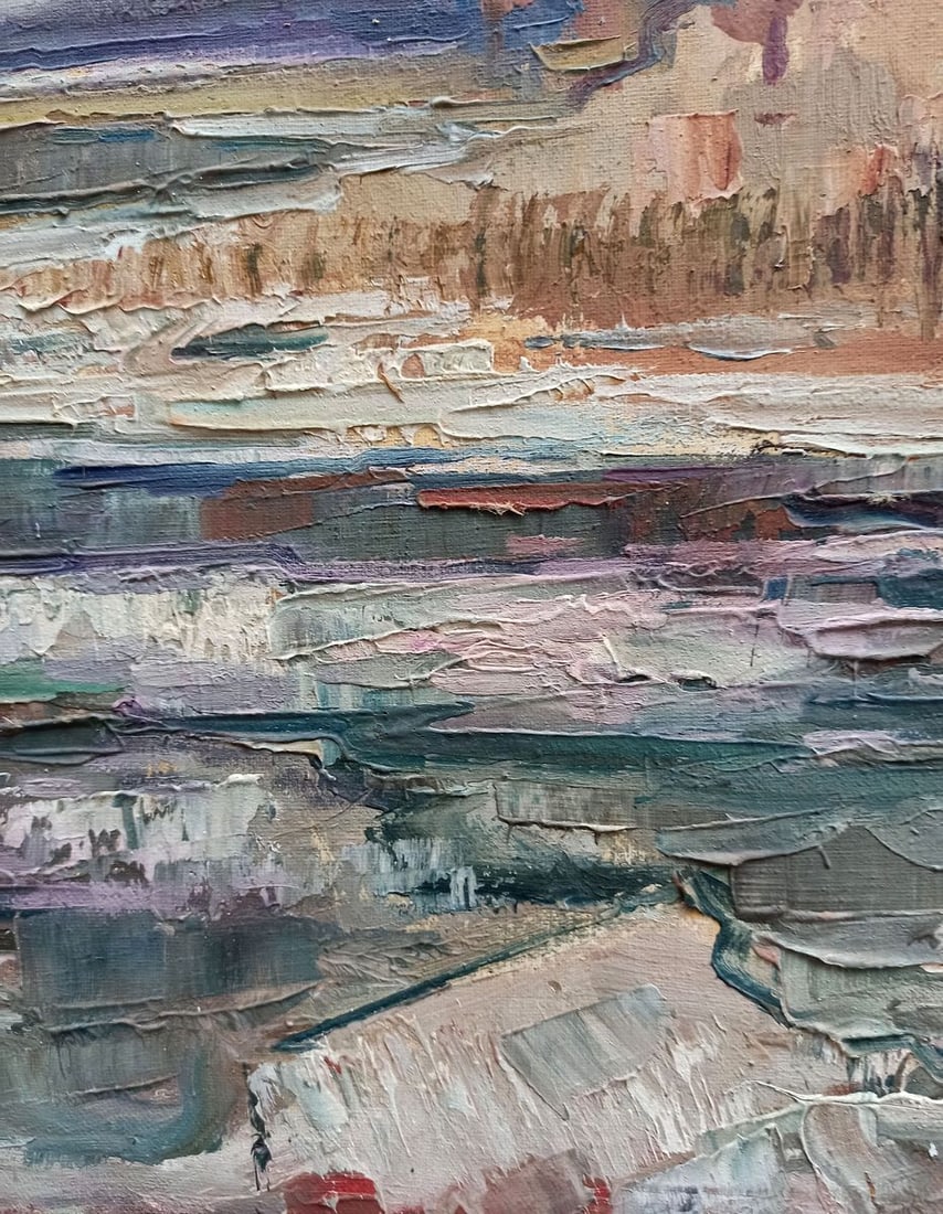 Oil painting Winter landscape Peter Tovpev - 6