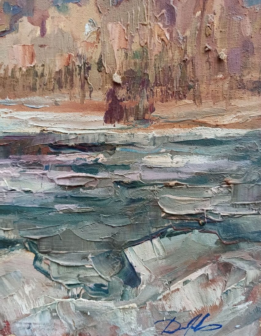 Oil painting Winter landscape Peter Tovpev - 7