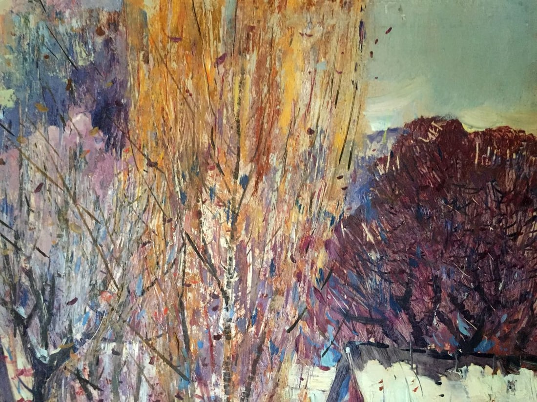 Oil painting First snow - 2