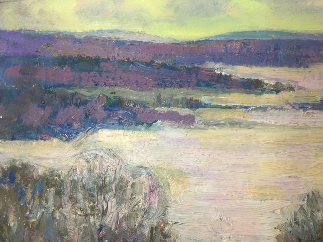 Oil painting Winter time original picture painter - 6