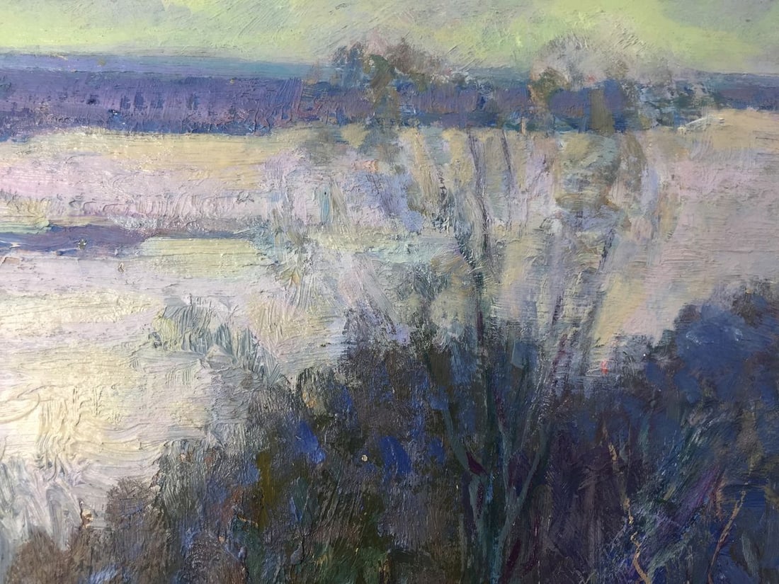 Oil painting Winter time original picture painter - 7