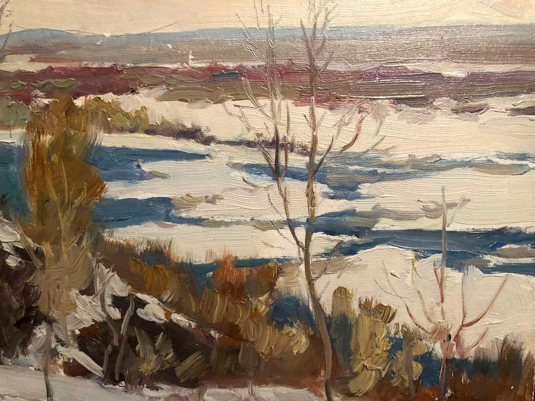 Oil painting Winter landscape - 2
