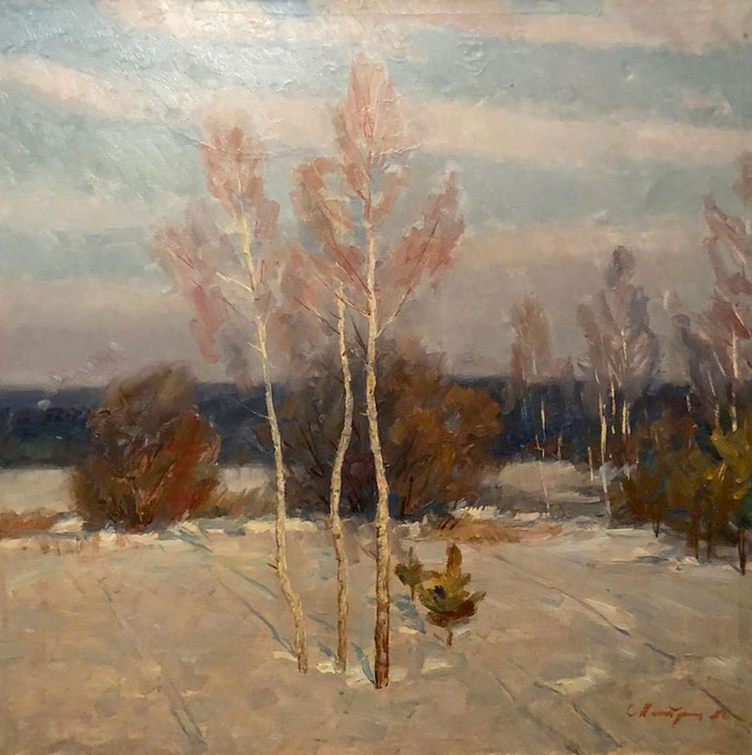 Oil painting Winter landscape Petrashevsky Stanislav Vasilievich (1 of 7)