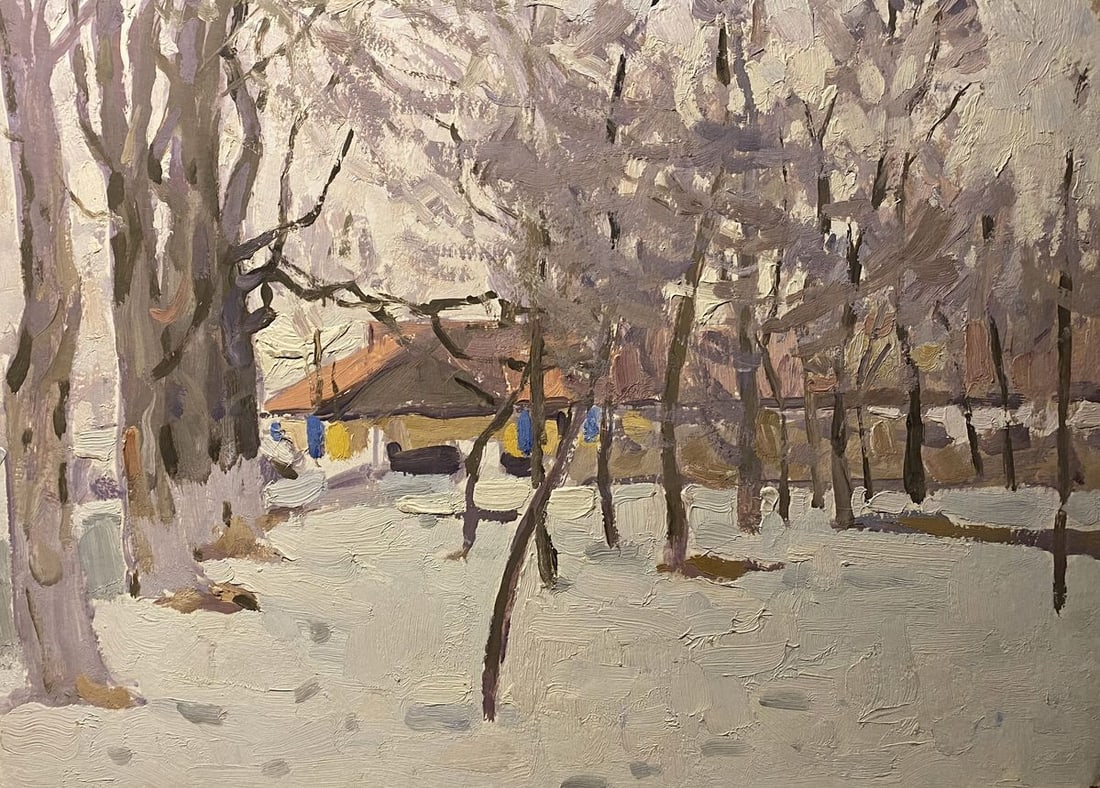 Oil painting Early winter Nikolai Bortnikov (1 of 9)