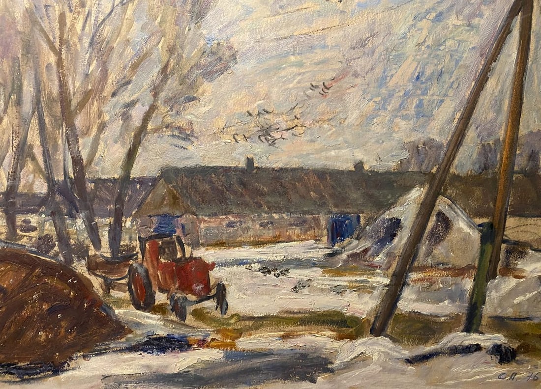 Oil painting Farm yard Stanislav Petrashevsky - 5