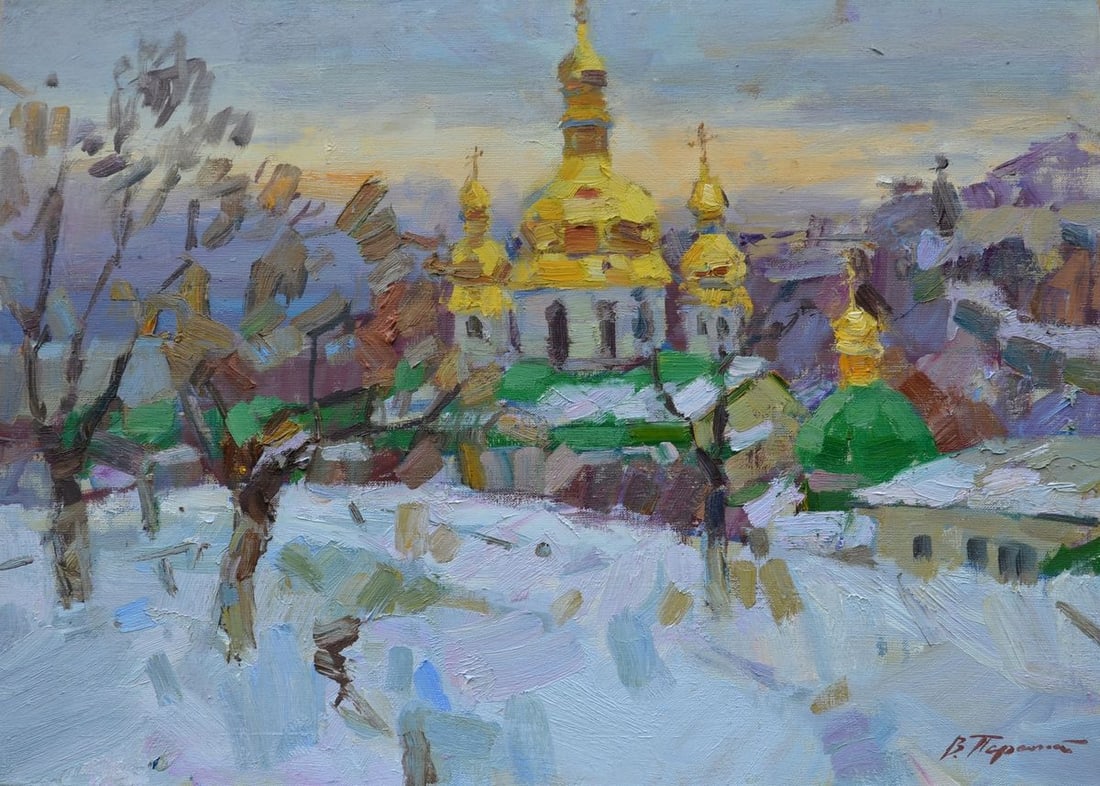 Oli painting Winter in the Lavra Tepeta Miacheslav (1 of 6)