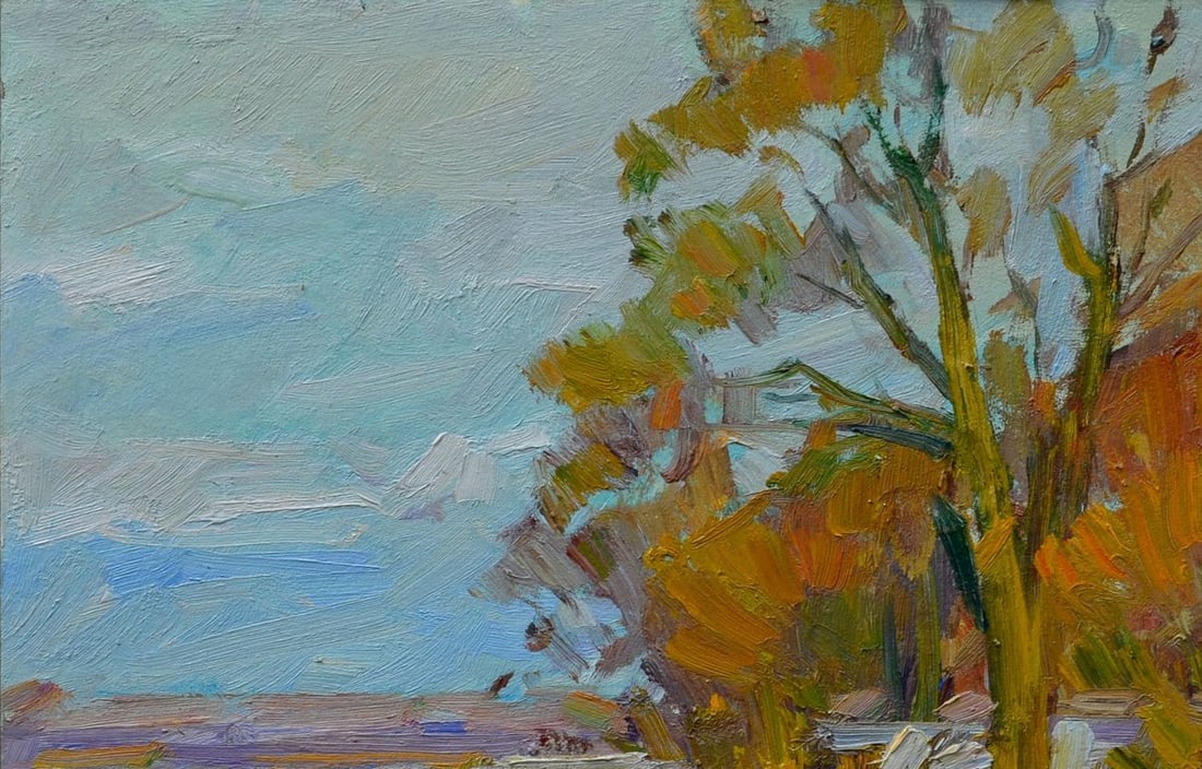 Oli painting The first snow Tepeta Miacheslav - 2