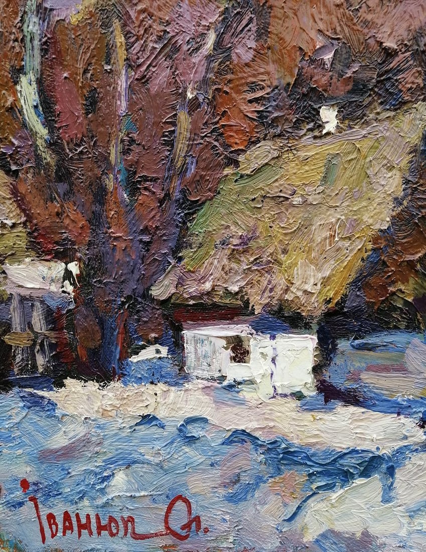 Oil painting First snow Kalenyuk Alex - 8