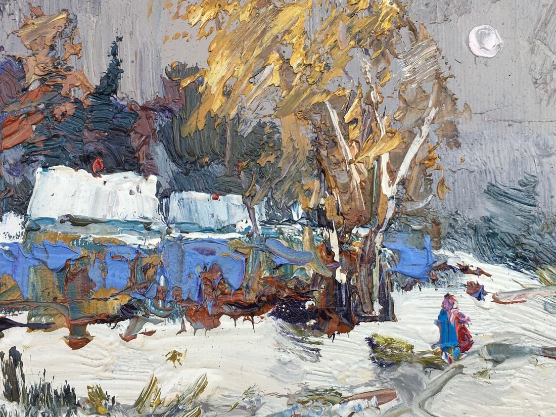 Oil painting Street in the snow Kalenyuk Alex - 7