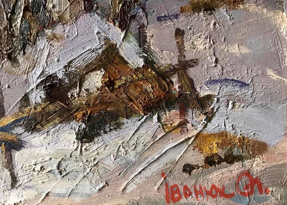 Oil painting The first snow fell Kalenyuk Alex - 4