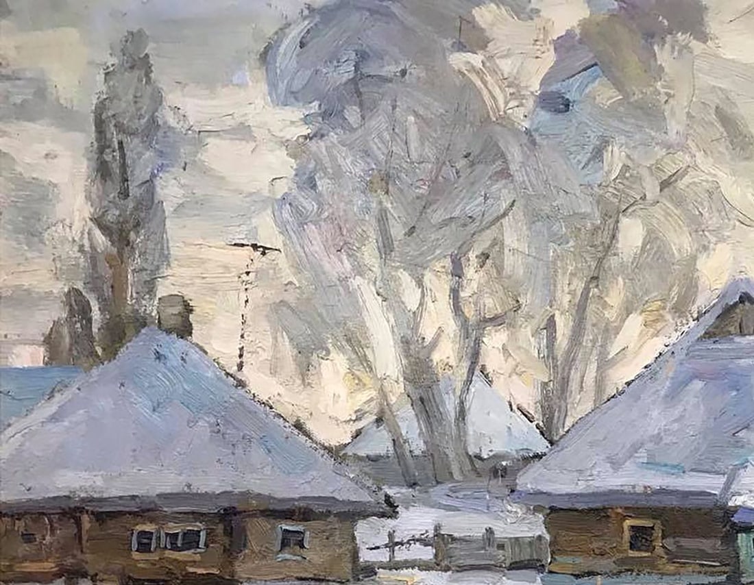 Oil painting Evening winter landscape Kalenyuk Alex - 2