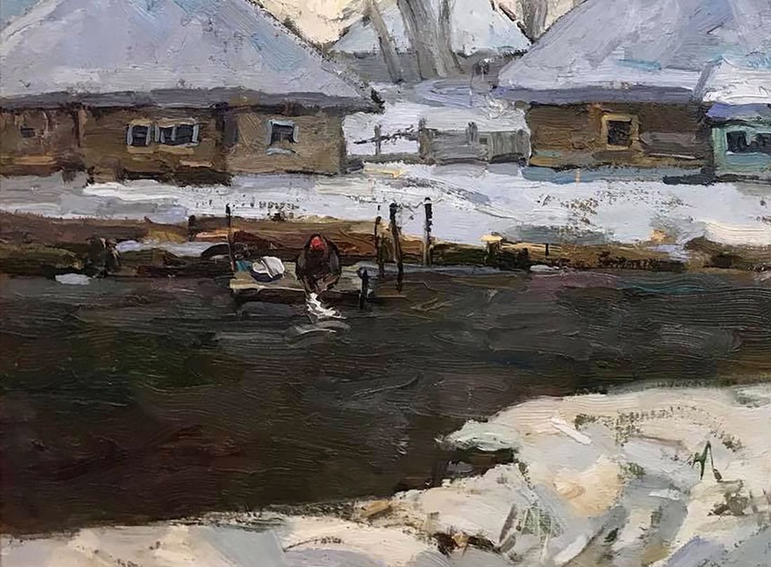 Oil painting Evening winter landscape Kalenyuk Alex - 4