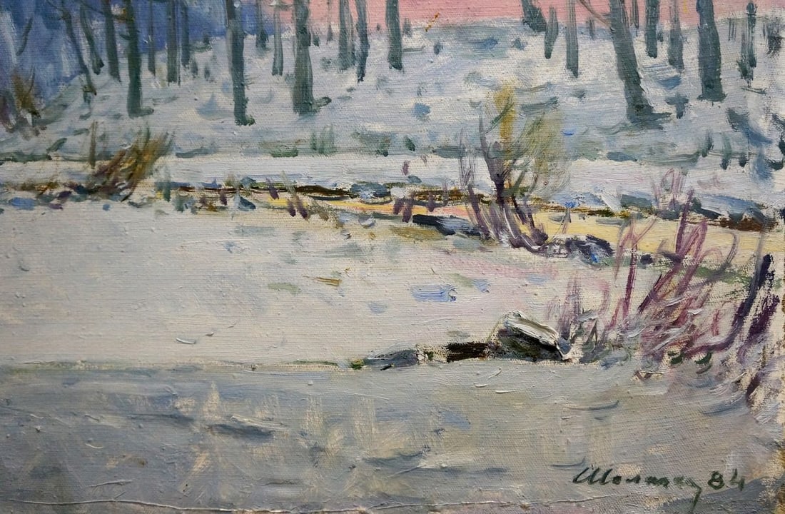 Oil painting Winter landscape Shelyuto Nikolay Andreevich - 5