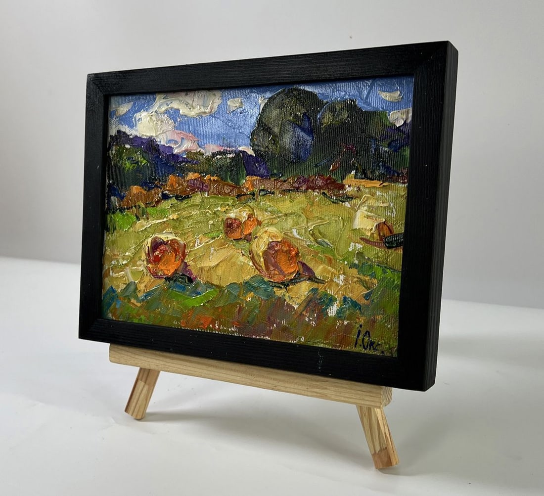 Oil painting Haystacks in a field Oksana Ivanyuk - 2