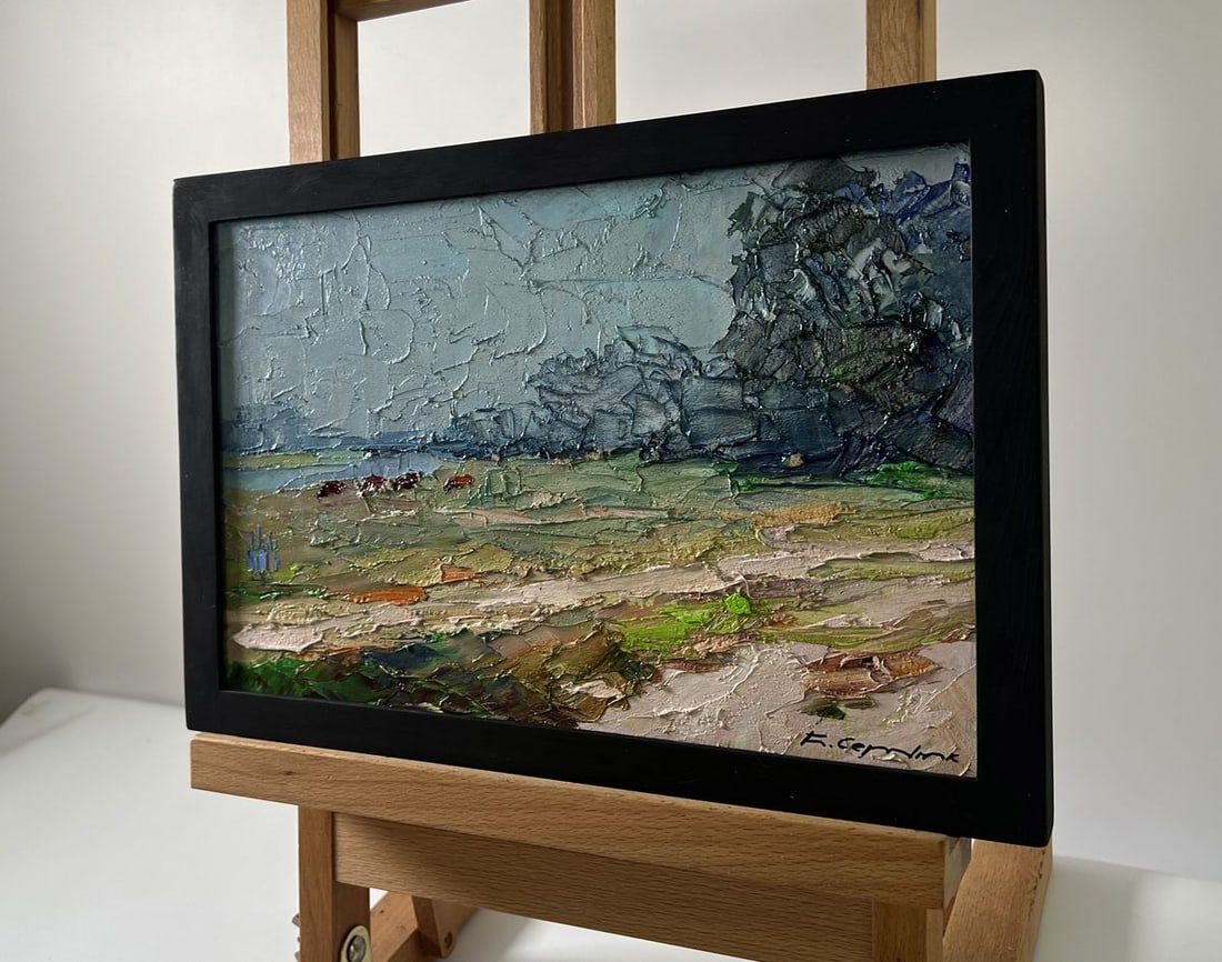 Oil painting Field with cows Boris Serdyuk - 2