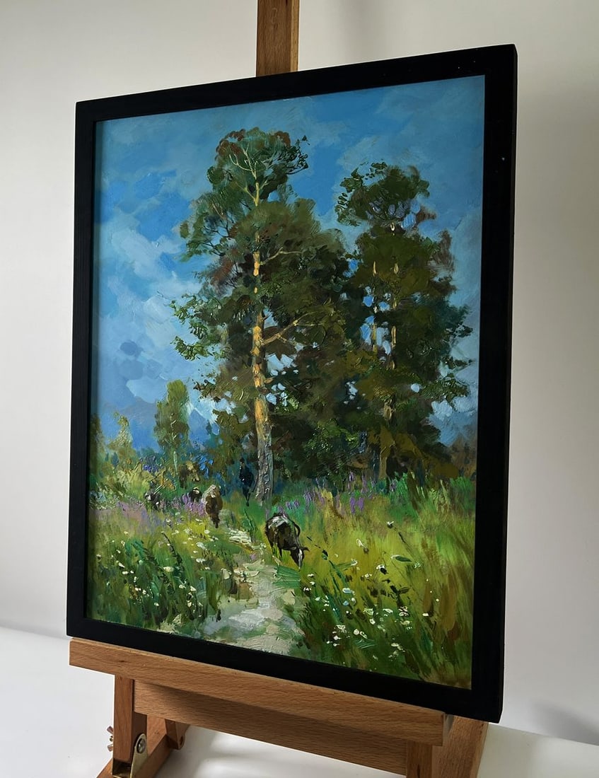 Oil painting Summer road to the forest Yuriy Suprunchuk - 2