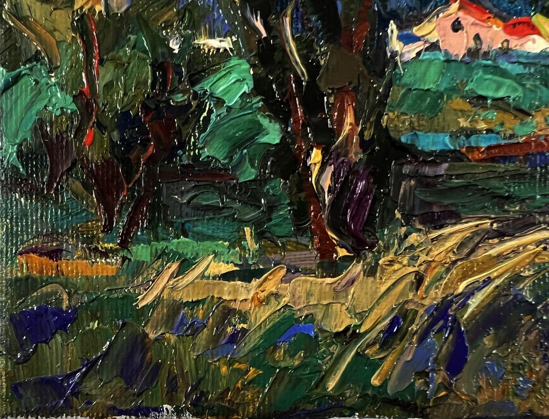 Oil painting Rain is coming to the village Oksana Ivanyuk - 6