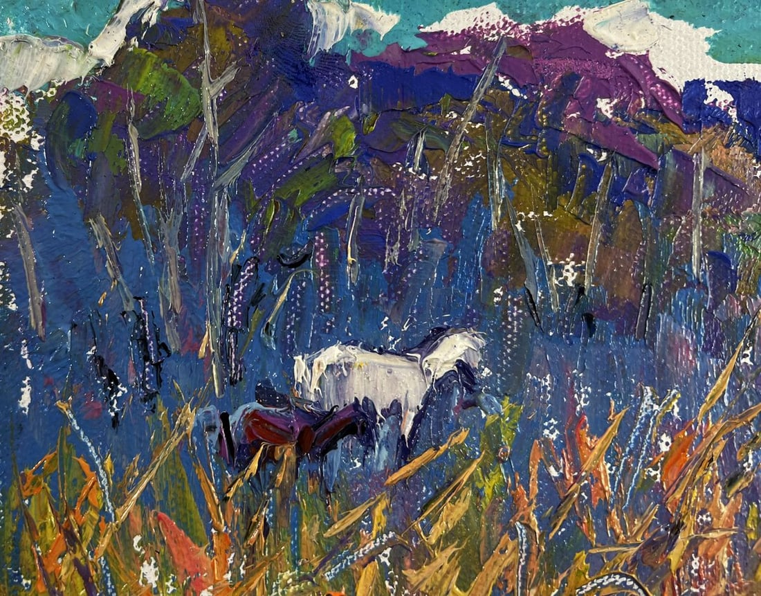 Oil painting Fresh air and birds singing in the meadow Oleksiy Ivanyuk - 7