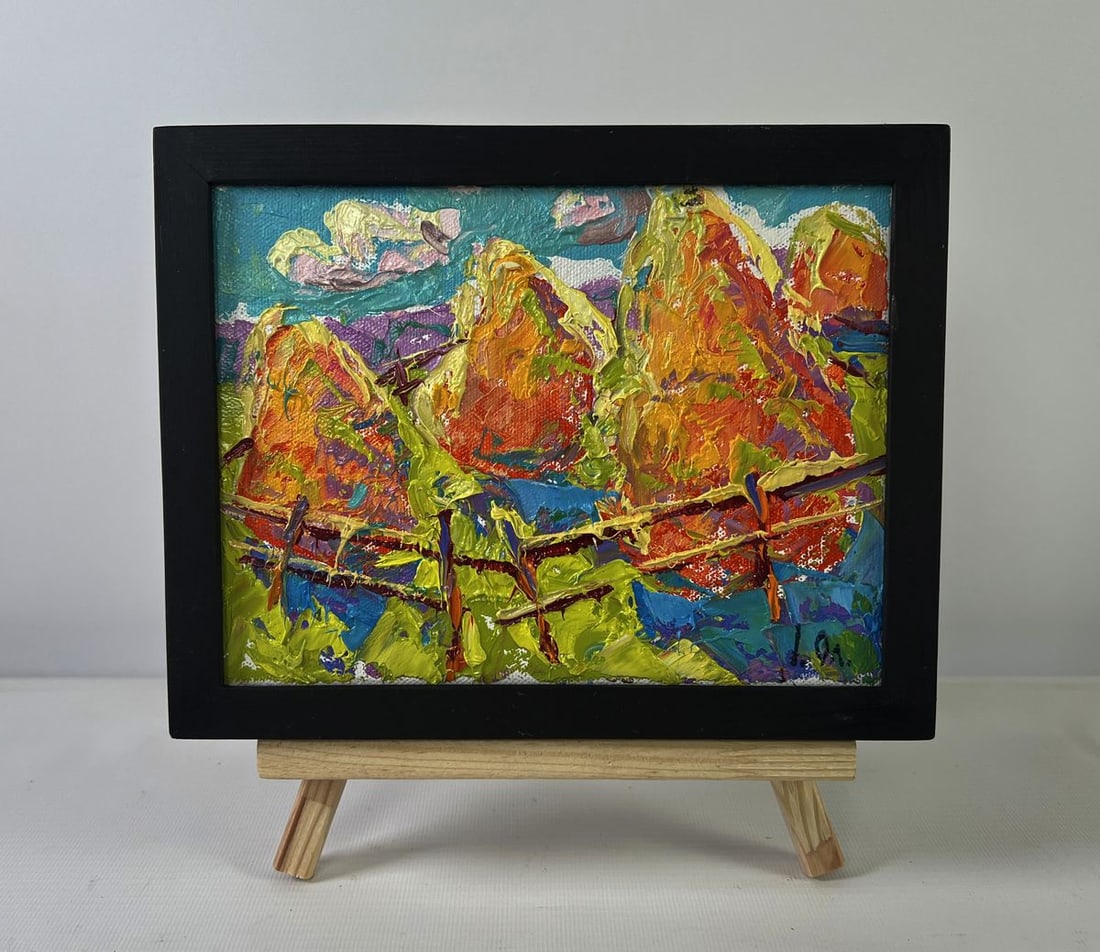 Oil painting Moments of happiness under the blue sky Oleksiy Ivanyuk (1 of 8)