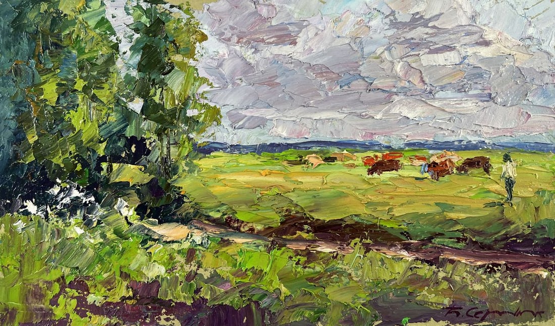Oil painting Summer morning on the pasture Boris Serdyuk - 3
