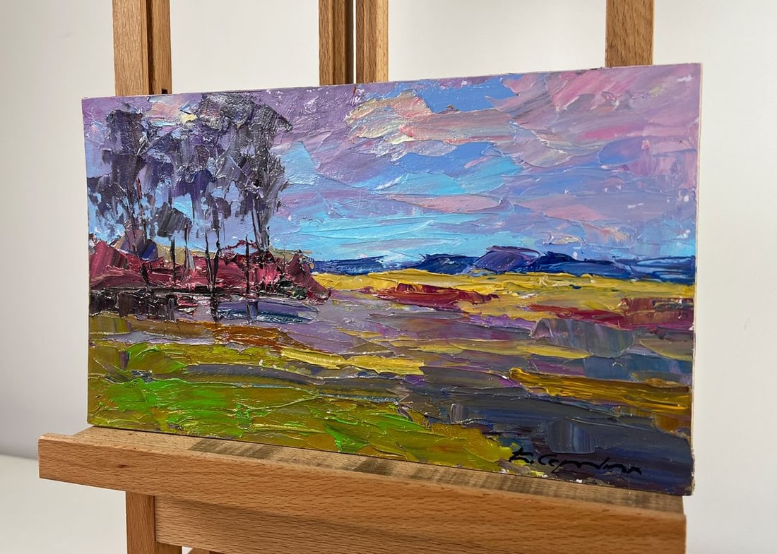 Oil painting Spring colorful day in the mountains Boris Serdyuk - 2