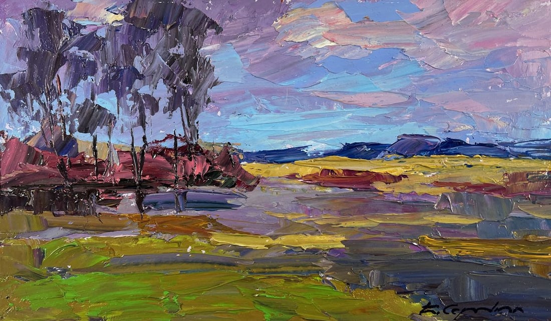 Oil painting Spring colorful day in the mountains Boris Serdyuk - 3