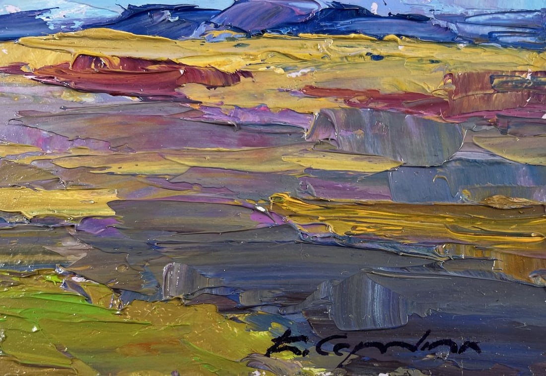 Oil painting Spring colorful day in the mountains Boris Serdyuk - 5