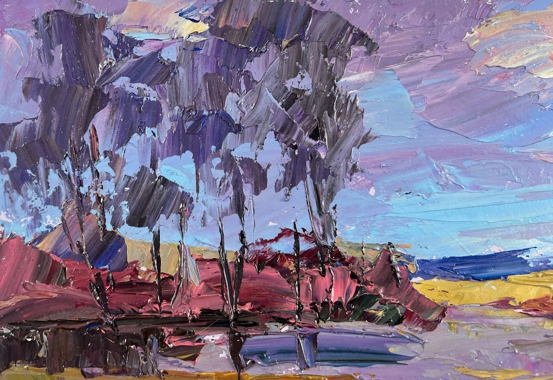 Oil painting Spring colorful day in the mountains Boris Serdyuk - 7