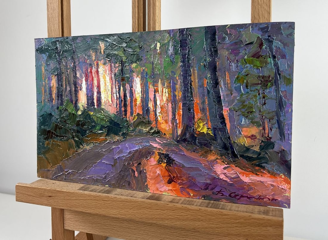 Oil painting Summer morning at sunrise Boris Serdyuk - 2