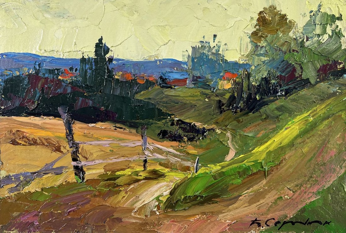 Oil painting Where the forest touches the mountains Boris Serdyuk - 3