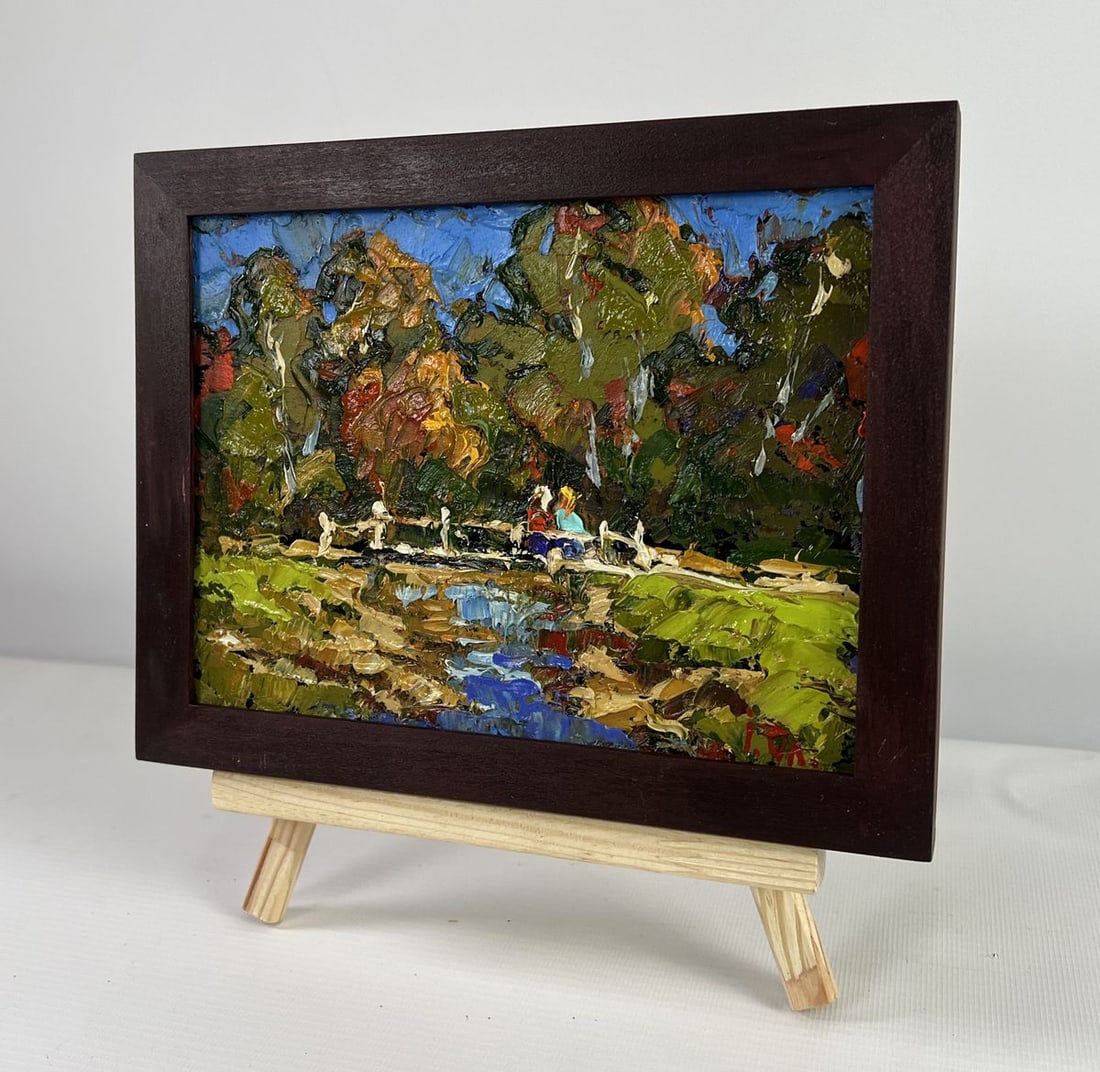 Oil painting The path through the silence of the forest Alex Kalenyuk - 2