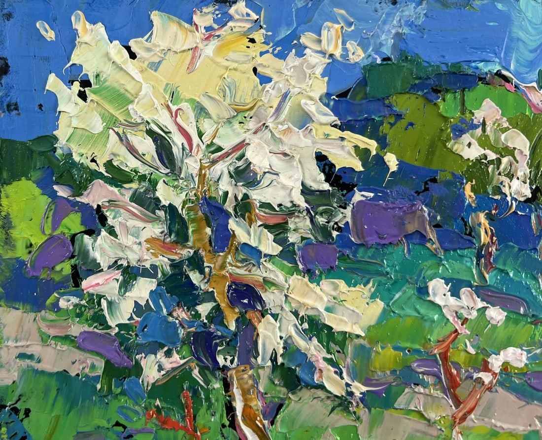 Oil painting Blooming spring garden Oksana Kalenyuk - 7