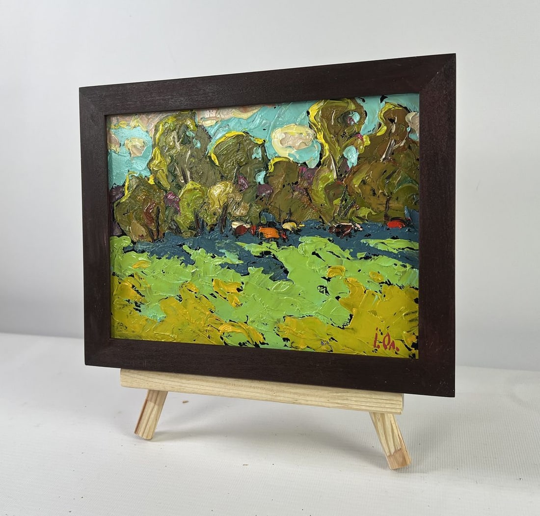 Oil painting Where the field meets the forest Alex Kalenyuk - 2