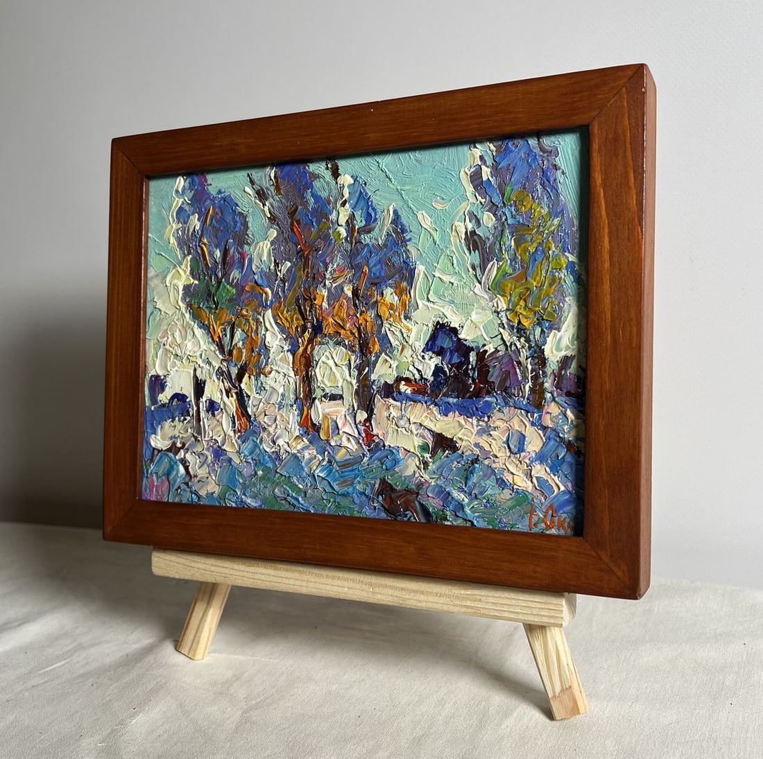 Oil painting Young poplars in the field Oksana Kalenyuk - 2