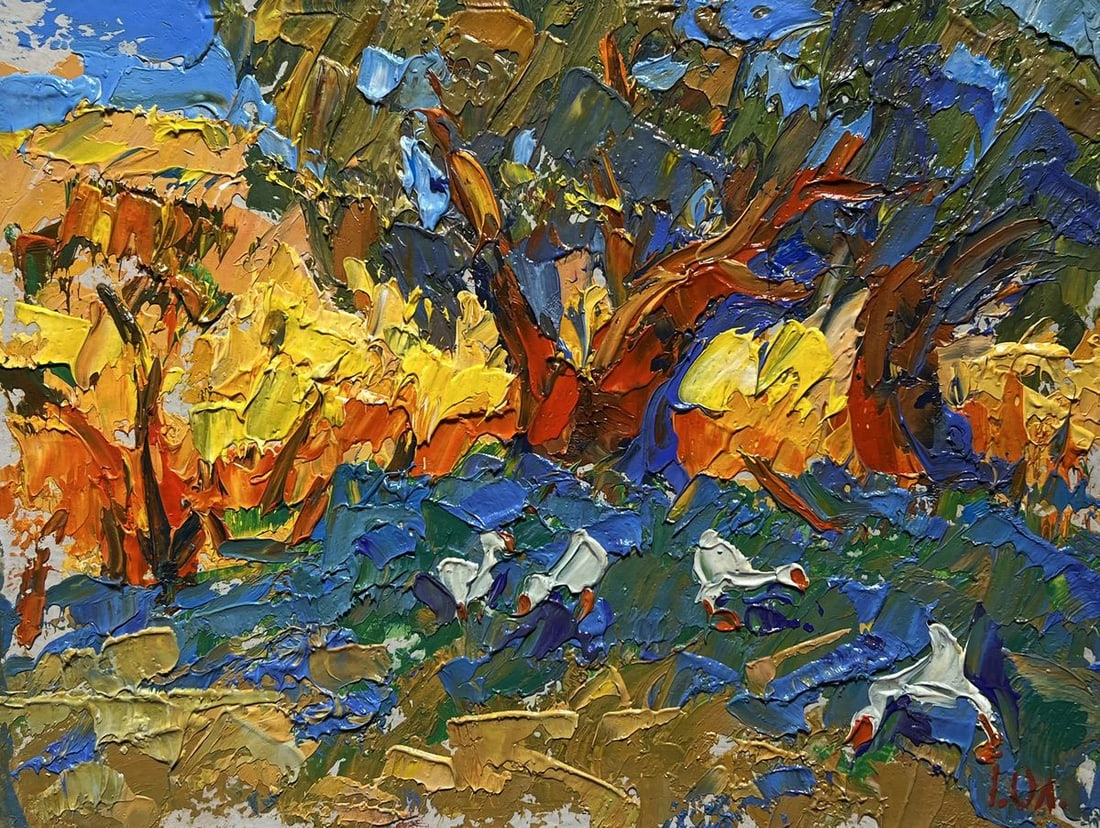 Oil painting In the shade of the willow Alex Kalenyuk - 3