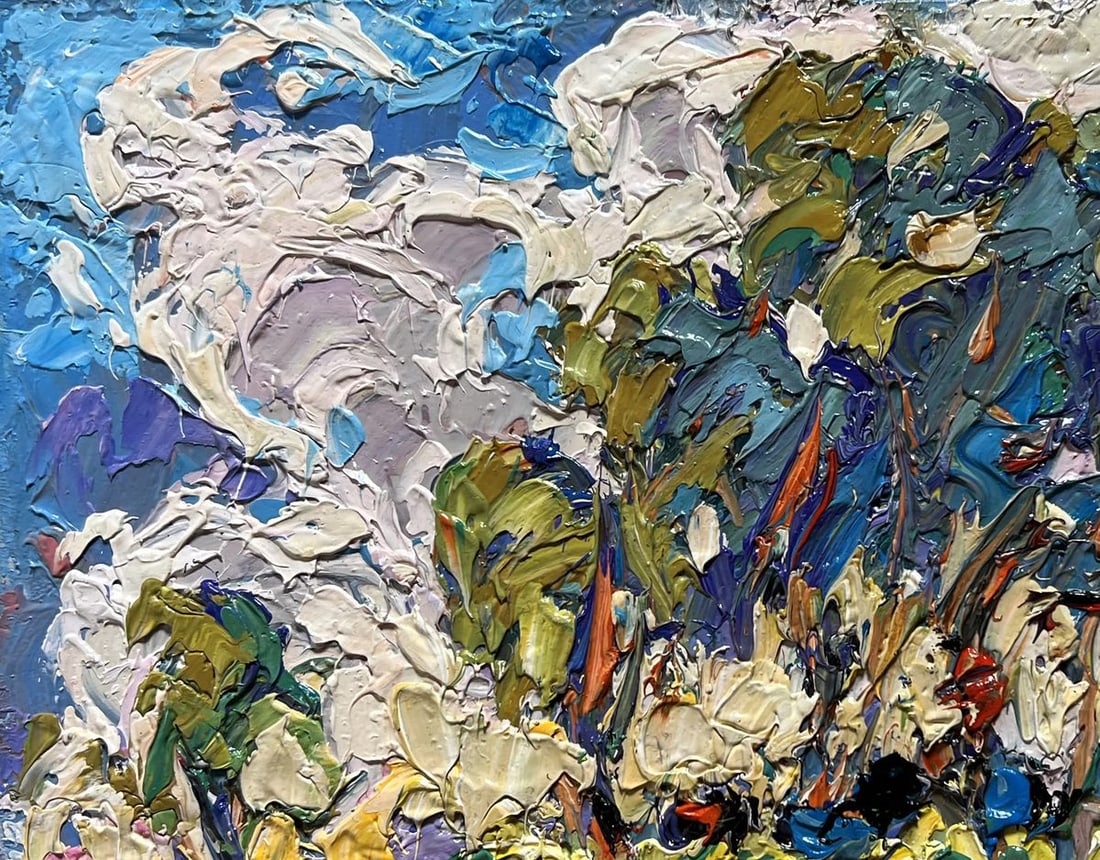 Oil painting Green rustle of grass Alex Kalenyuk - 7