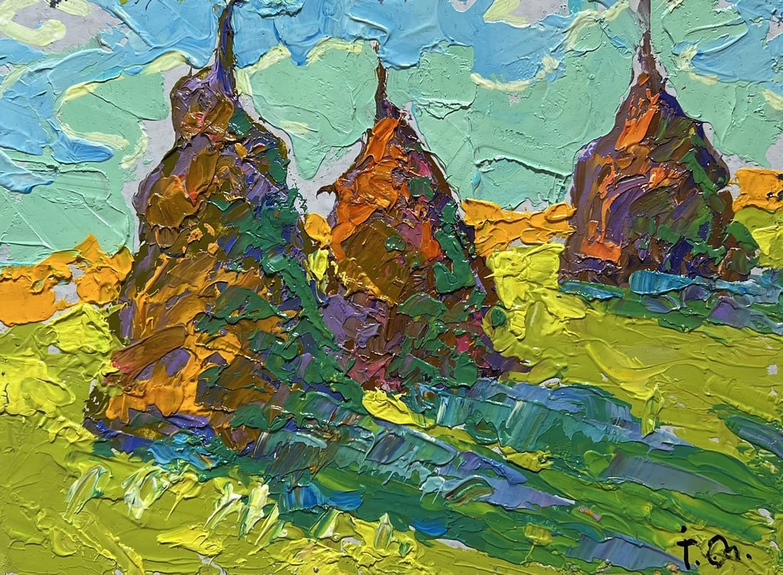 Oil painting Fragrant hay in the field Alex Kalenyuk - 3